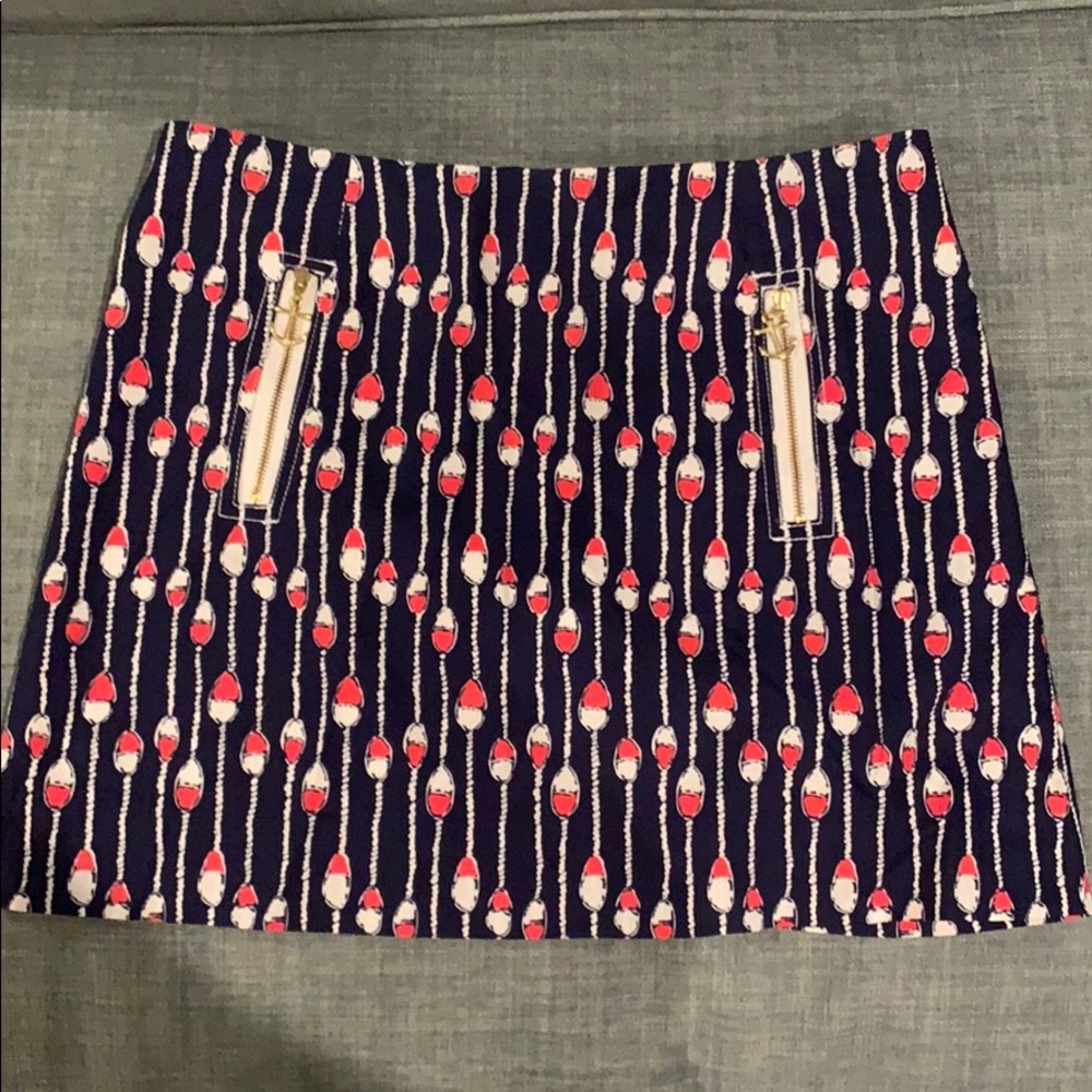 Lilly Pulitzer Skirt with Anchor Zipper Detail